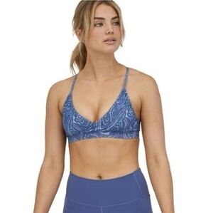 Patagonia Cross‎ Beta Sports Bra in Oak Waves/Current Blue Size M